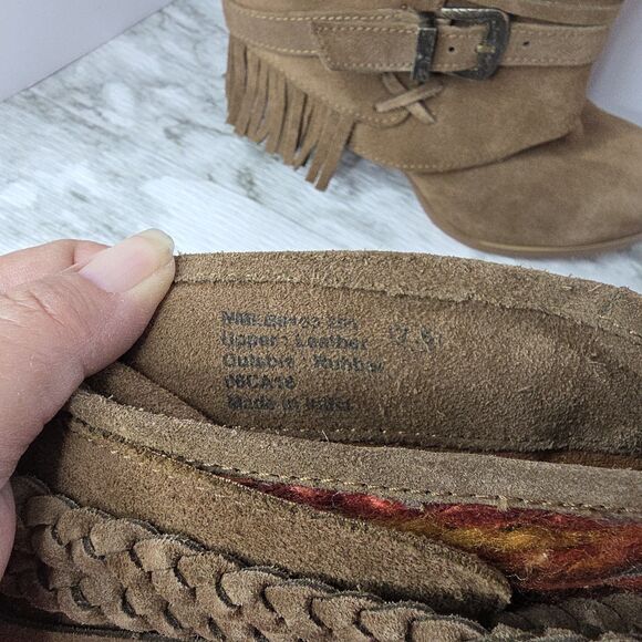 Naughty Monkey Boots Brown Fringe Suede Western Heel  Womens US 7.5 Boho Y2K - Picture 13 of 13